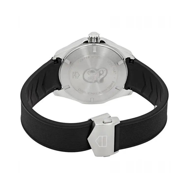 Tag Heuer Aquaracer Men’s Quartz Swiss Made Black Silicone Strap Black Dial 43mm Watch WAY101A.FT6141