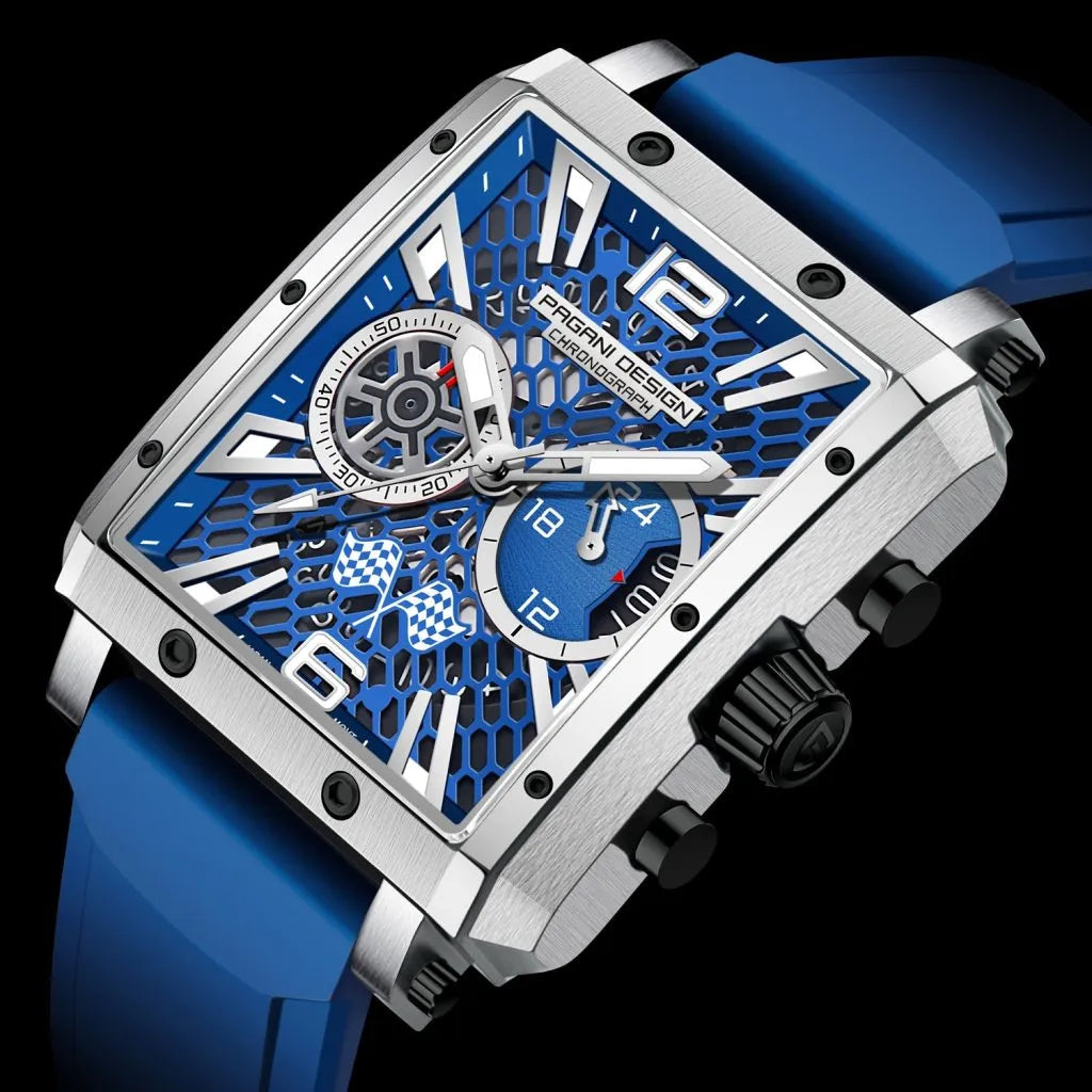 Pagani Design Stainless Steel Skeleton Dial Chronograph Watch for Gents - PD-1725