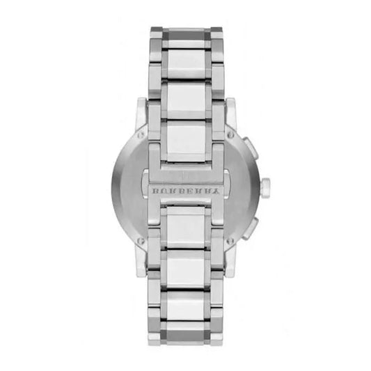 Burberry Men’s Swiss Made Quartz Silver Stainless Steel White Dial 38mm Watch BU9750
