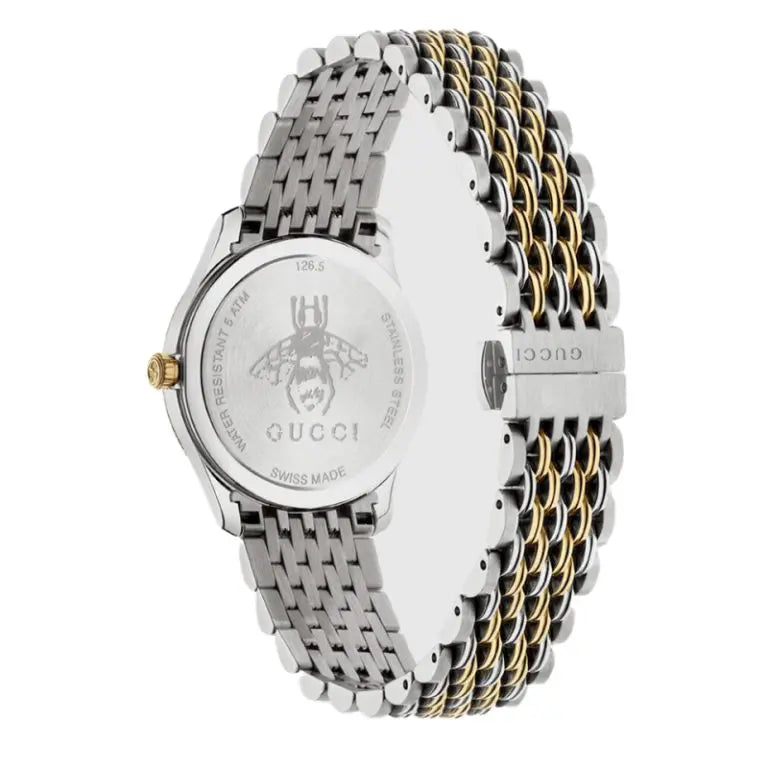 Gucci Women’s Swiss Made Quartz Two Tone Stainless Steel Blue Dial 29mm Watch YA1265029