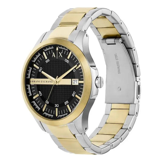 Armani Exchange Men’s Quartz Two Tone Stainless Steel Black Dial 46mm Watch AX2453