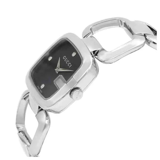 Gucci Women’s Swiss Made Quartz Stainless Steel Black Dial 32mm Watch YA125406