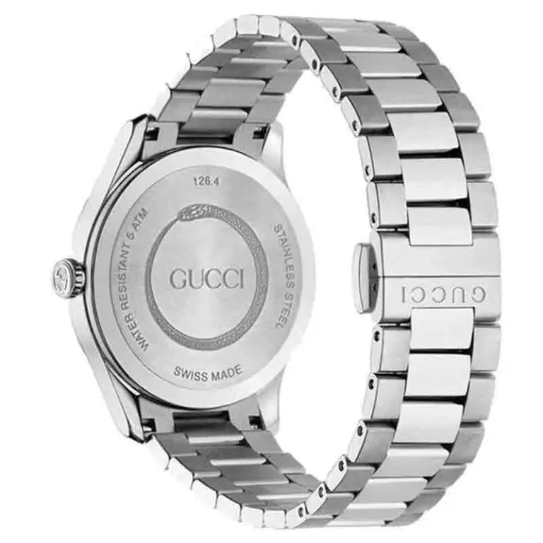 Gucci Women’s Swiss Made Quartz Stainless Steel Black Dial 38mm Watch YA1264125