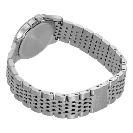 Gucci Women’s Swiss Made Quartz Silver Stainless Steel Brown Dial 27mm Watch YA1265007
