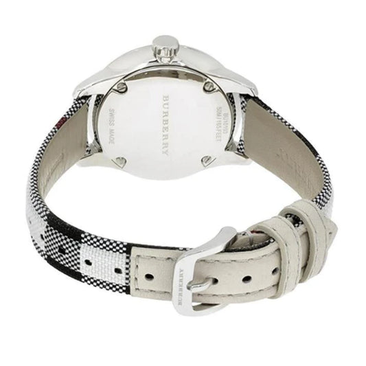 Burberry Women’s Swiss Made Multi Colour Leather Strap Beige Dial 32mm Watch BU1010