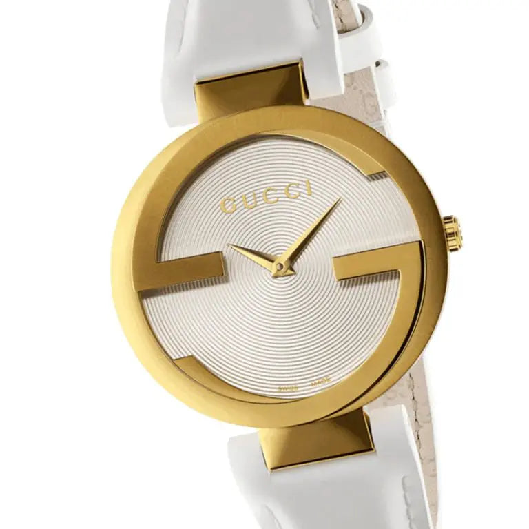 Gucci Women’s Quartz Swiss Made White Leather White Dial 37mm Watch YA133327