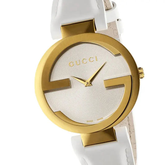 Gucci Women’s Quartz Swiss Made White Leather White Dial 37mm Watch YA133327