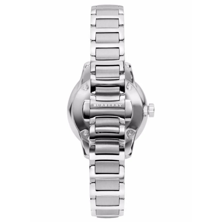 Burberry Women’s Swiss Made Quartz Silver Stainless Steel White Dial 32mm Watch BU10108