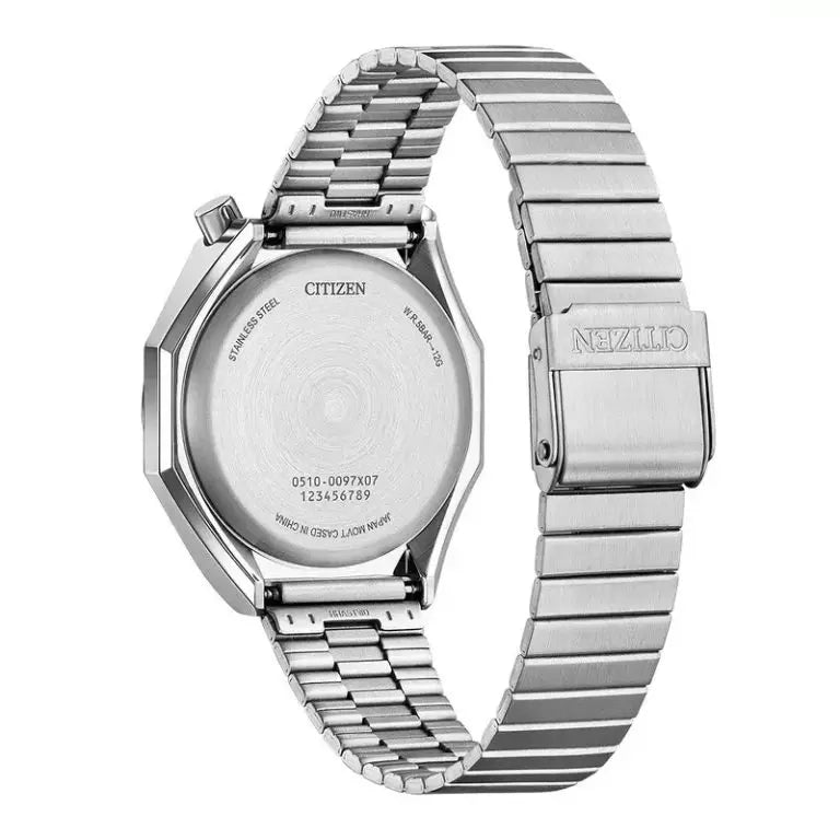 Citizen Men’s Chronograph Quartz Silver Stainless Steel Black Dial 38mm Watch AN3700-54E