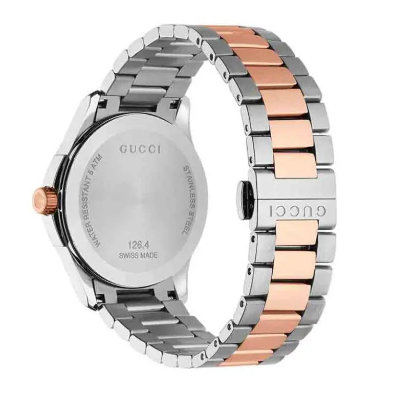 Gucci Women’s Swiss Made Quartz Two-tone Stainless Steel Silver Dial 38mm Watch YA126447