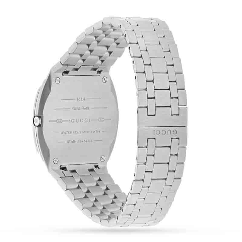 Gucci Women’s Swiss Made Quartz Silver Stainless Steel Silver Dial 34mm Watch YA163402