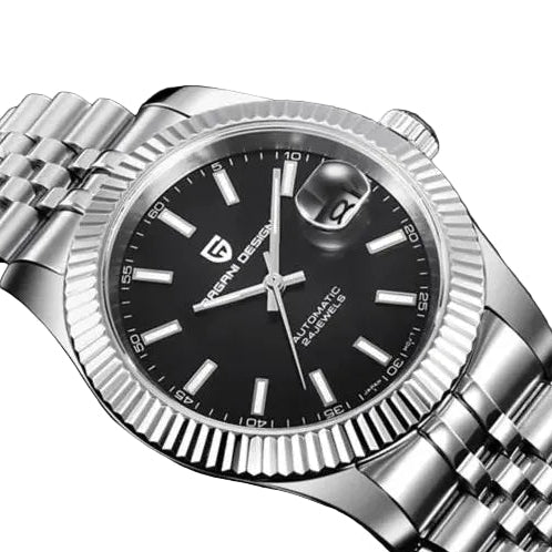 Pagani Design Stainless Steel Black Dial Automatic Watch for Gents - PD-1645B