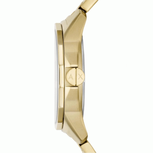 Armani Exchange Men’s Quartz Gold Stainless Steel Gold Dial 44mm Watch AX1734