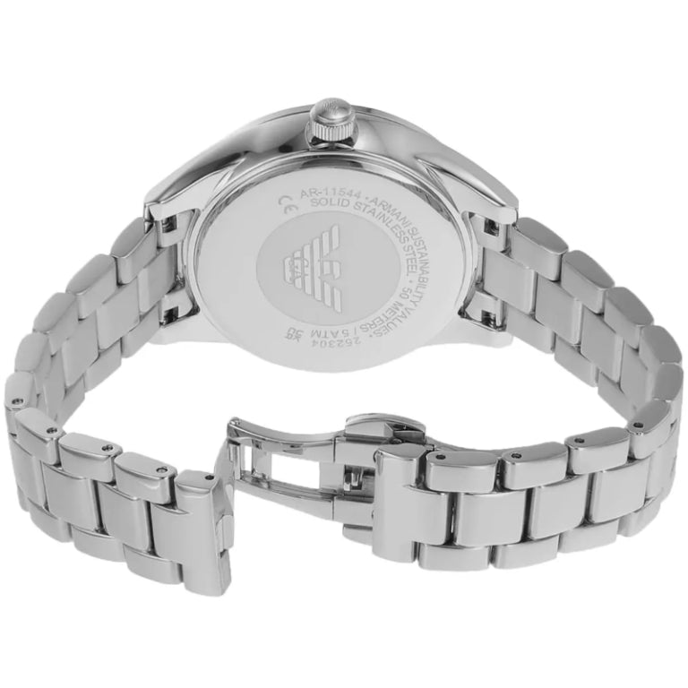 Emporio Armani Women’s Quartz Silver Stainless Steel Red Dial 36mm Watch AR11544