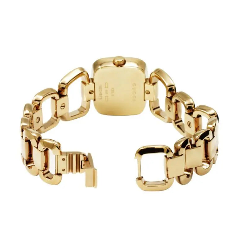 Gucci Women’s Quartz Gold Stainless Steel Brown Sun Brushed Dial 23mm Watch YA125511