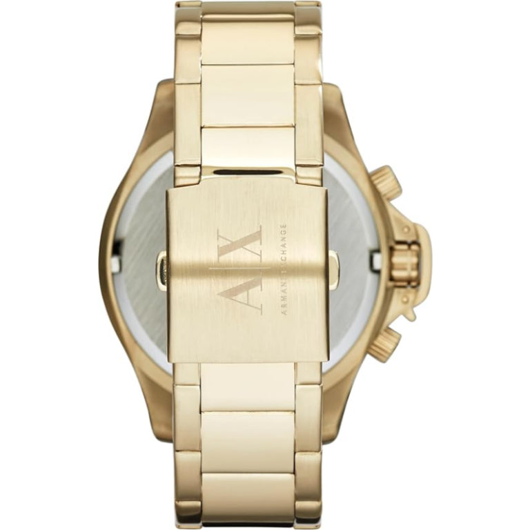Armani Exchange Men’s Chronograph Quartz Gold Stainless Steel Black Dial 48mm Watch AX1511 (Like New)
