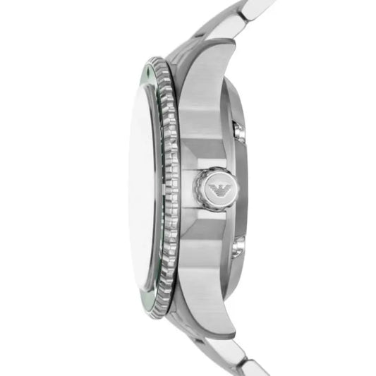 Emporio Armani Men’s Automatic Silver Stainless Steel Green Dial 42mm Watch AR60061