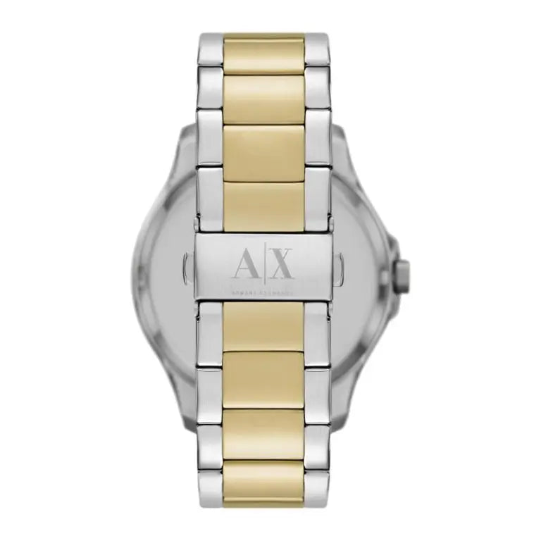 Armani Exchange Men’s Quartz Two Tone Stainless Steel Black Dial 46mm Watch AX2453