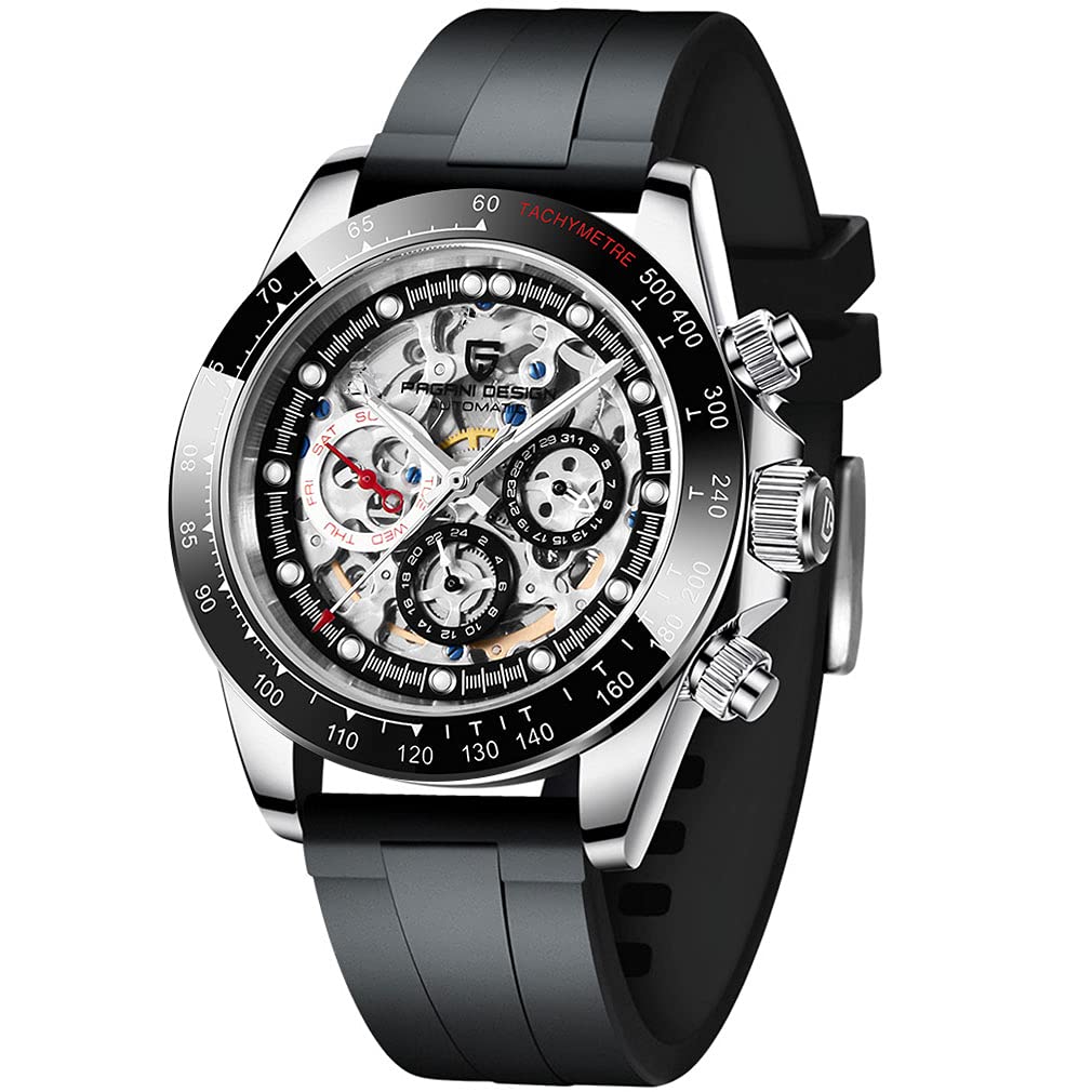 Pagani Design Stainless Steel Skeleton Dial Chronograph Watch for Gents - PD-1653
