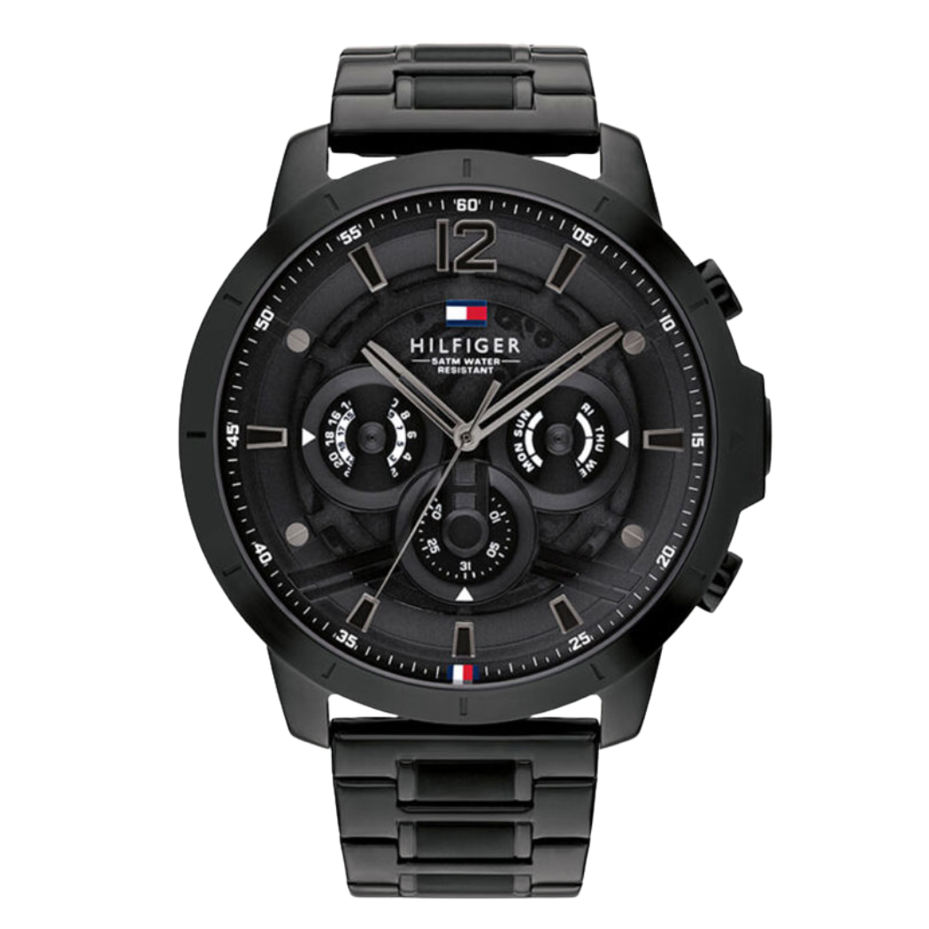 Tommy Hilfiger Luce Black Stainless Steel Black Dial Chronograph Quartz Watch for Gents - 1710494