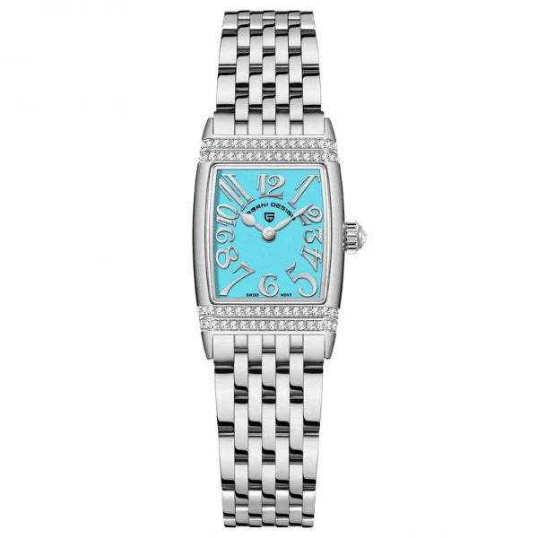 Pagani Design Silver Stainless Steel Tiffany Blue Dial Quartz Watch for Ladies - PD-1737L