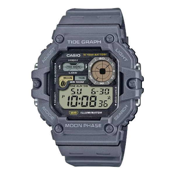 Casio Grey Resin Strap Black Dial Quartz Watch for Gents - WS-1700H-8AVDF