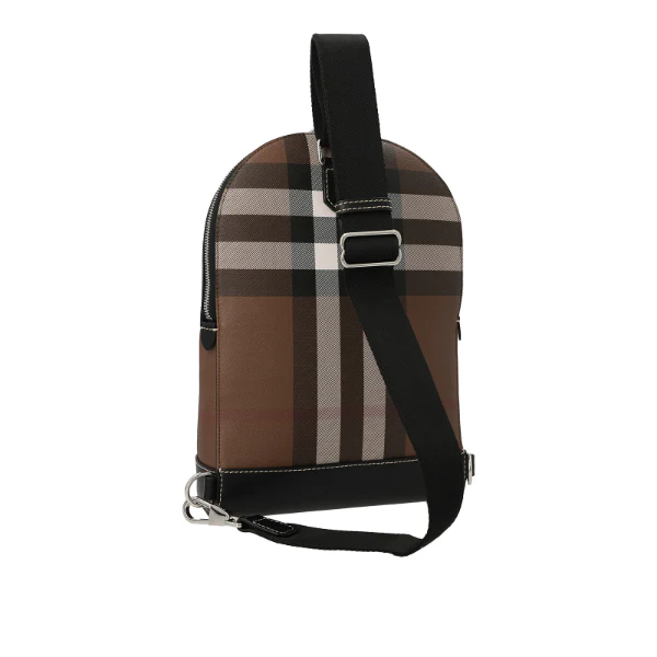 Burberry Check E-canvas and Leather Crossbody Brown Bag - 8060665