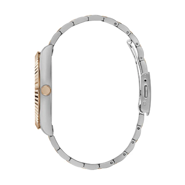 ساعة Guess Connoisseur ثنائية اللون من الفولاذ المقاوم للصدأ، مينا أزرق، كوارتز للرجال - GW0265G12