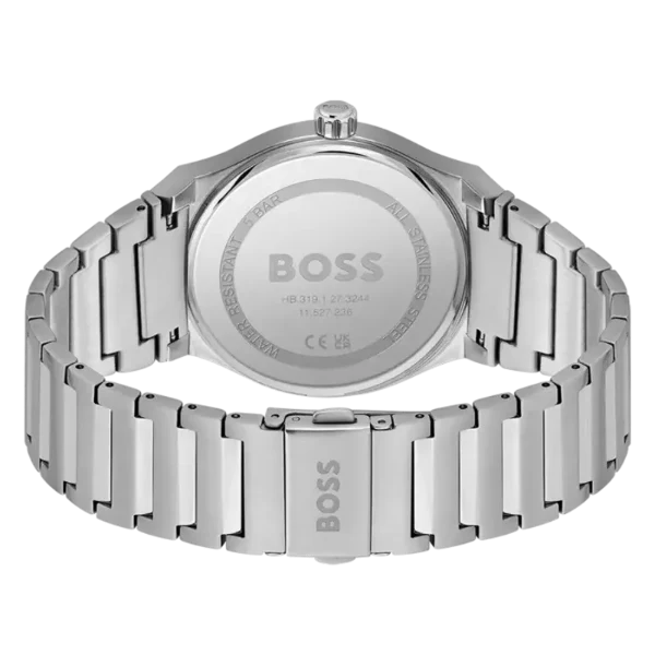Hugo Boss Candor Silver Stainless Steel Blue Dial Quartz Watch for Gents - Boss 1514076