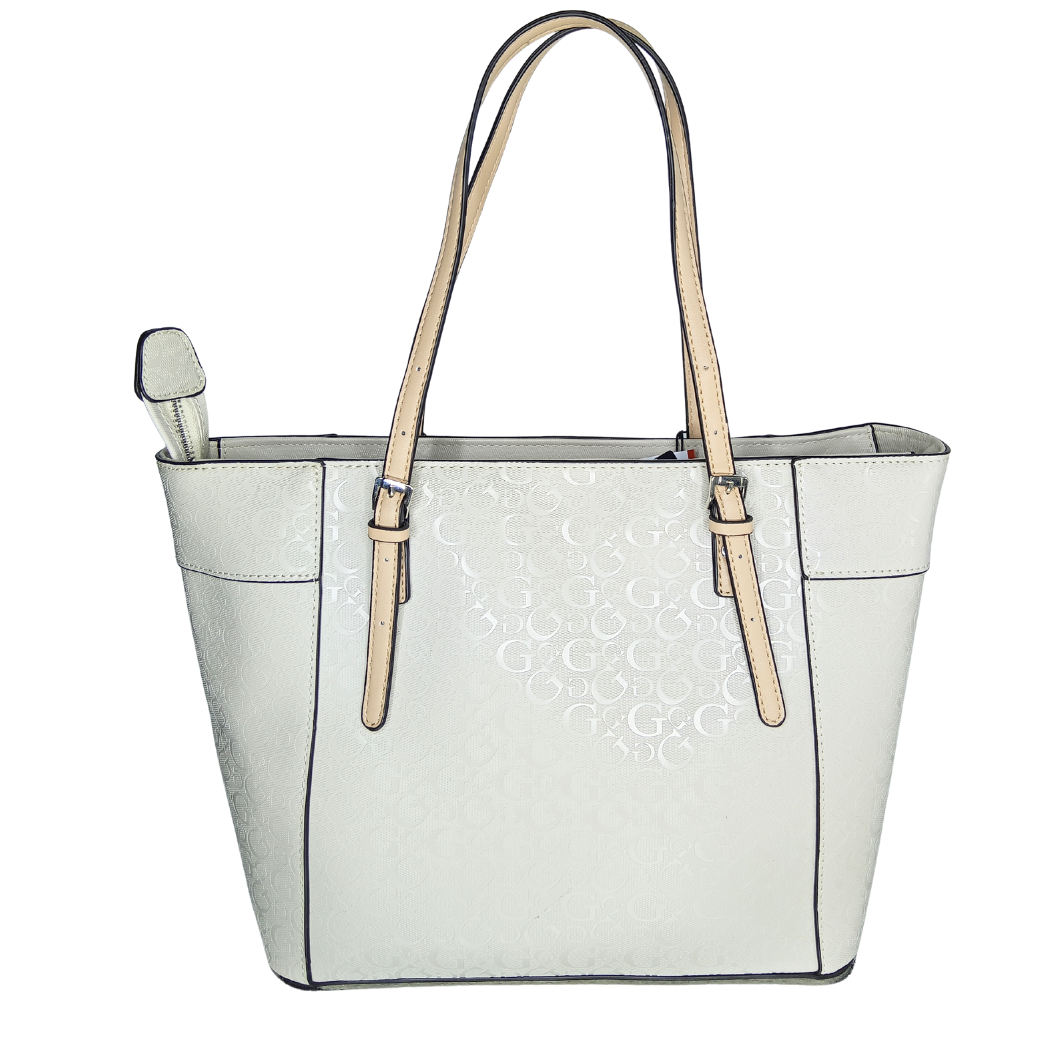 حقيبة تسوق كبيرة من GUESS طراز Delaney - بيج | حقيبة تسوق واسعة وأنيقة