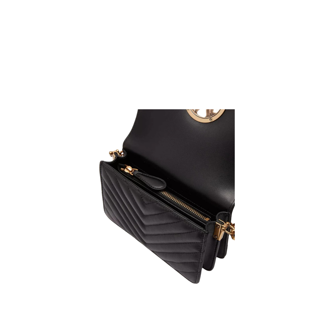 PINKO Crossbody Bag – Black | Love Click Mini V Quilt – Stylish & Compact
