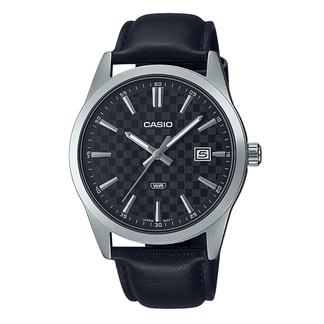 Casio Black Leather Strap Black Dial Quartz Watch for Gents - CASIO LTP-1303LL-7AVDF