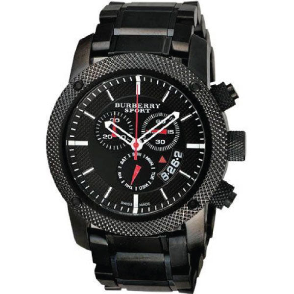Burberry Black Stainless Steel Black Dial Chronograph Quartz Watch for Gents - BU7703