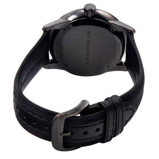 Burberry Men’s Swiss Made Leather Strap Black Dial 40mm Watch BU10010