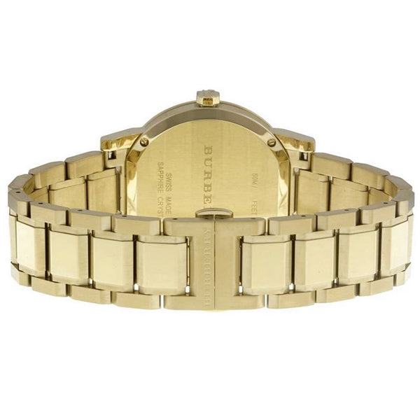 Burberry Unisex Swiss Made Stainless Steel Gold Dial 38mm Watch BU9033