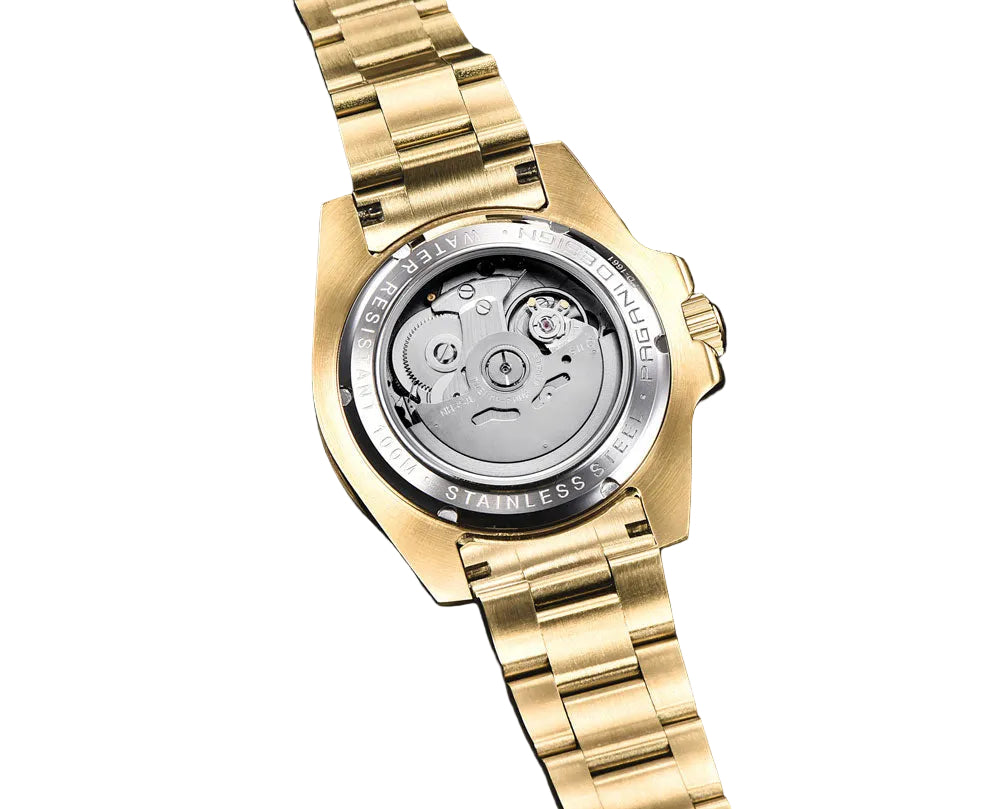 Pagani Design Gold Stainless Steel Black Dial Automatic Watch for Gents - PD-1661GL
