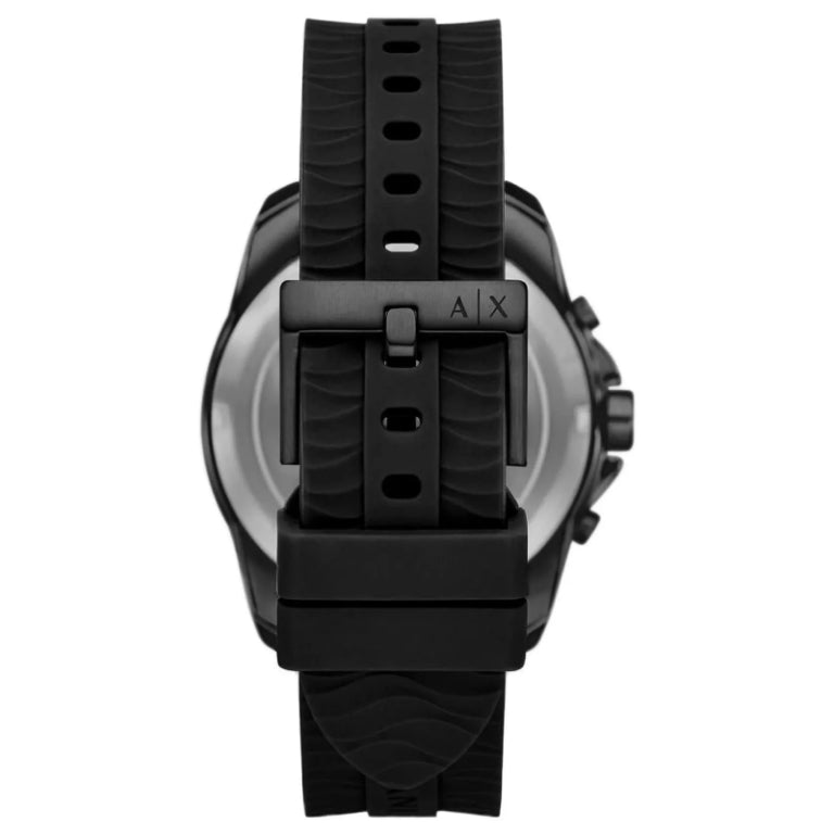 Armani Exchange Men’s Quartz Black Silicone Strap Black Dial 44mm Watch AX1961