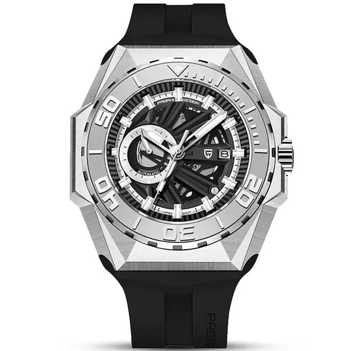 Pagani Design Stainless Steel Skeleton Dial Quartz Watch for Gents - PD-YS007