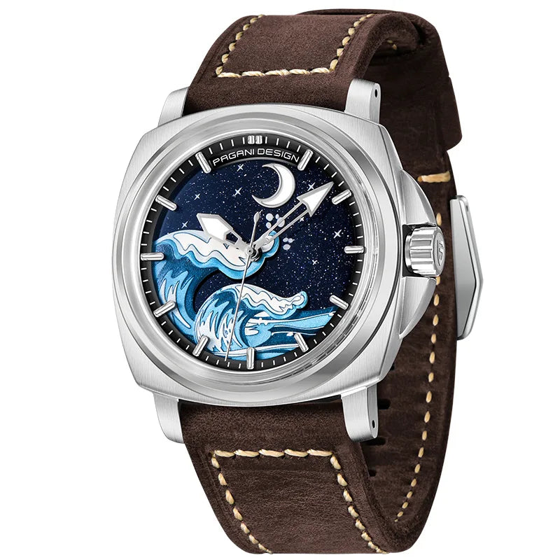 Pagani Design Stainless Steel Great Wave Dial Automatic Watch for Gents - PD-YS014