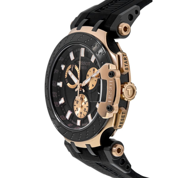 Tissot T-Race Black Silicone Strap Black Dial Chronograph Quartz Watch for Men's - T115.417.37.051.00