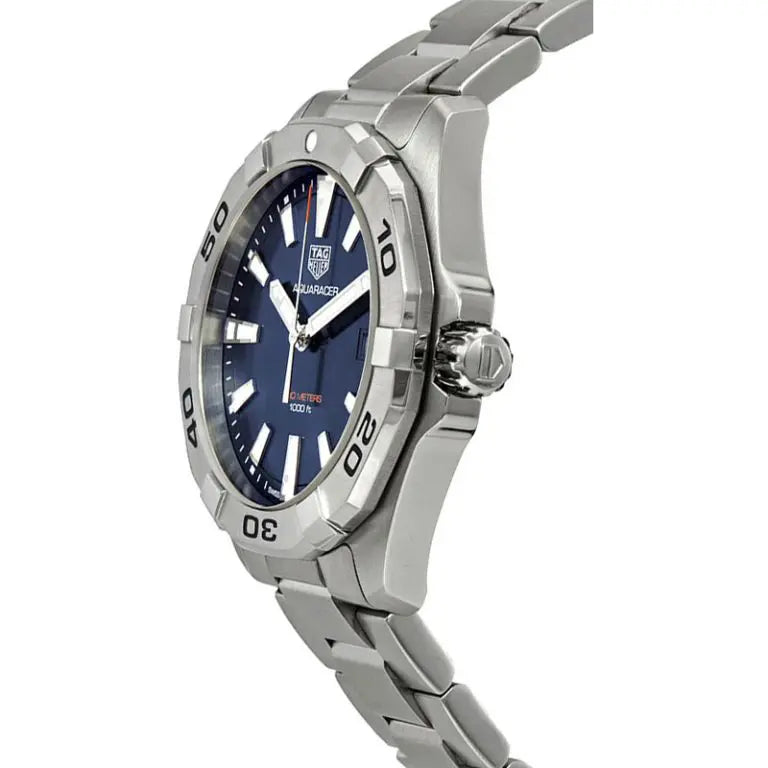 Tag Heuer Aquaracer Men’s Quartz Swiss Made Silver Stainless Steel Blue Dial 41mm Watch WBD1112.BA0928