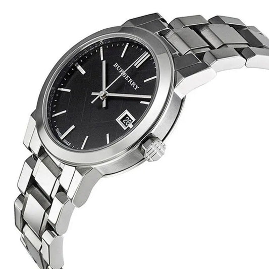 Burberry Women’s Swiss Made Stainless Steel Black Dial 34mm Watch BU9101