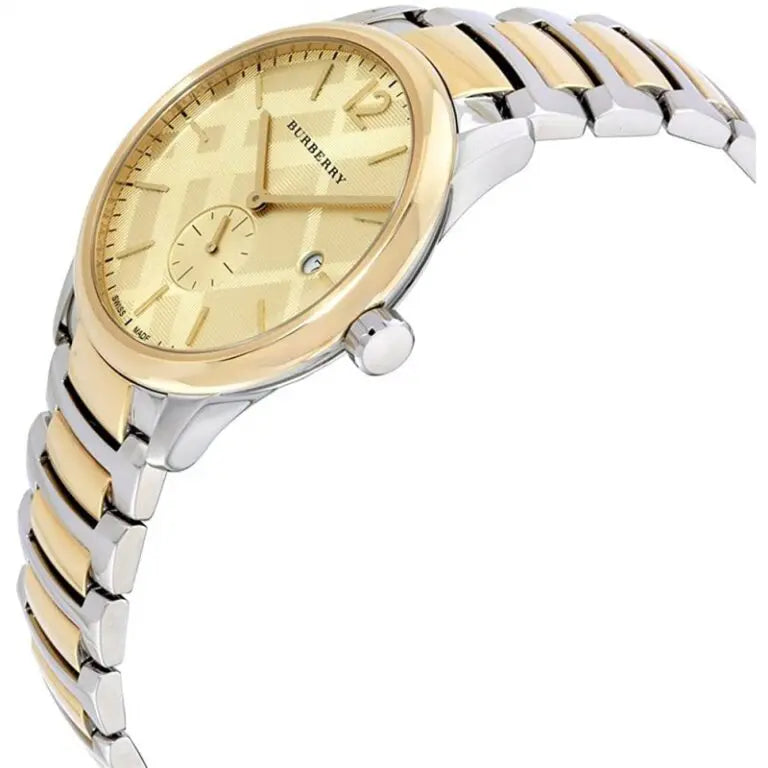 Burberry Men’s Swiss Made Stainless Steel Gold Dial 40mm Watch BU10011