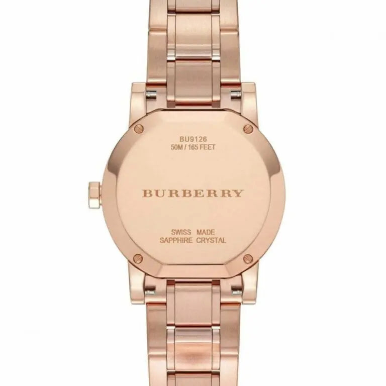 Burberry Women’s Swiss Made Stainless Steel Rose Gold Dial 34mm Watch BU9126