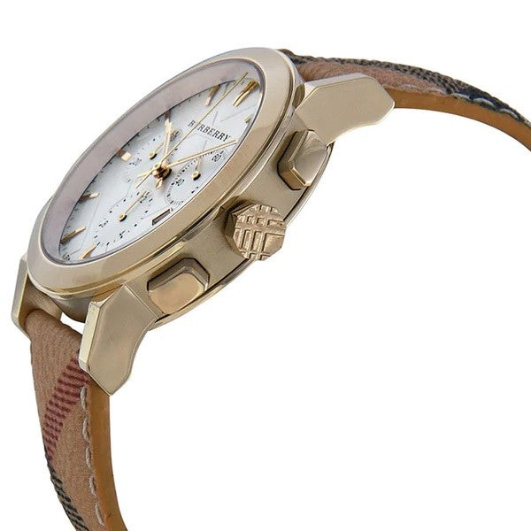 Burberry Women’s Unisex Leather Strap White Dial 38mm Watch BU9752