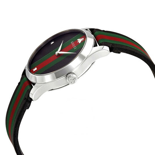 Gucci Men’s Swiss Made Quartz Leather Strap Multi Dial 38mm Watch YA1264079