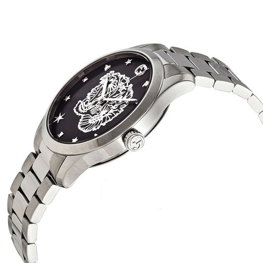 Gucci Women’s Swiss Made Quartz Stainless Steel Black Dial 38mm Watch YA1264125