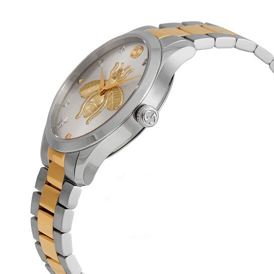 Gucci Women’s Swiss Made Quartz Two-tone Stainless Steel Silver Dial 38mm Watch YA1264131