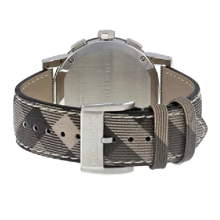 Burberry Men’s Leather Strap Brown Impressed Check Dial 42mm Watch BU9361