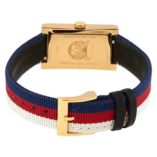 Gucci Women’s Swiss Made Quartz Multi Color Leather Strap Multi Color Dial 21mm Watch YA147405